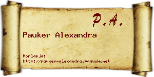 Pauker Alexandra névjegykártya